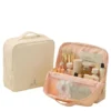 A001-1 Wholesale Premium Taslon Travel Cosmetic Bag | Large Capacity Square Makeup Organizer with Brush Slots (OEM/ODM)