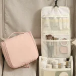 A003-1 Wholesale Compact Hanging Toiletry Bag | Premium Taslon Carry-On Cosmetic Organizer (OEM/ODM)