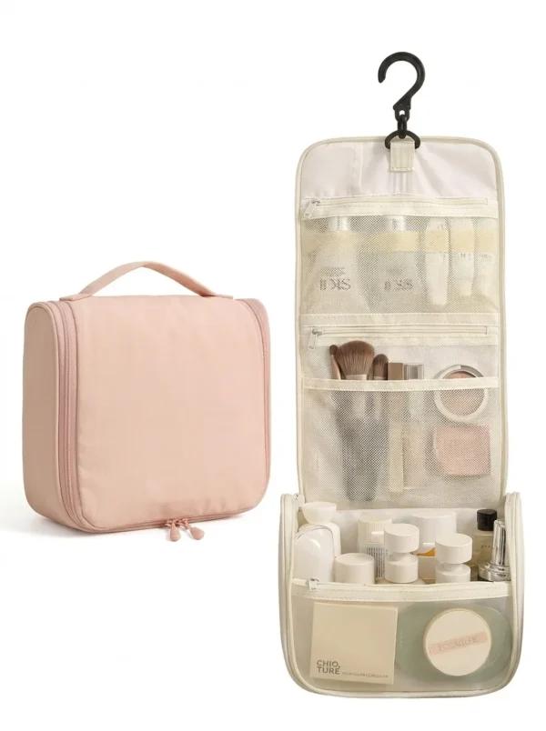 A003-2 Wholesale Compact Hanging Toiletry Bag | Premium Taslon Carry-On Cosmetic Organizer (OEM/ODM)