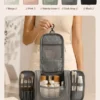 A004-3 Wholesale Double-Open Hanging Toiletry Bag | Premium Lightweight Taslon Travel Organizer (OEM/ODM)