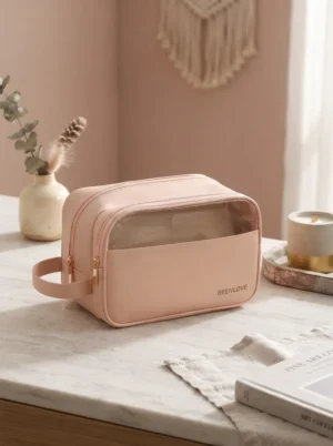A005-1 Wholesale Premium Skin-Feel Travel Toiletry Bag | Wet-Dry Separation Waterproof Cosmetic Organizer (OEM/ODM)