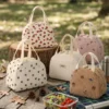 A005-1 Wholesale Premium Corduroy Insulated Lunch Bag | Thermal Dome-Shaped Food Tote (OEM/ODM)