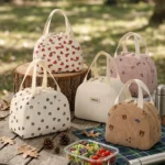 A005-1 Wholesale Premium Corduroy Insulated Lunch Bag | Thermal Dome-Shaped Food Tote (OEM/ODM)