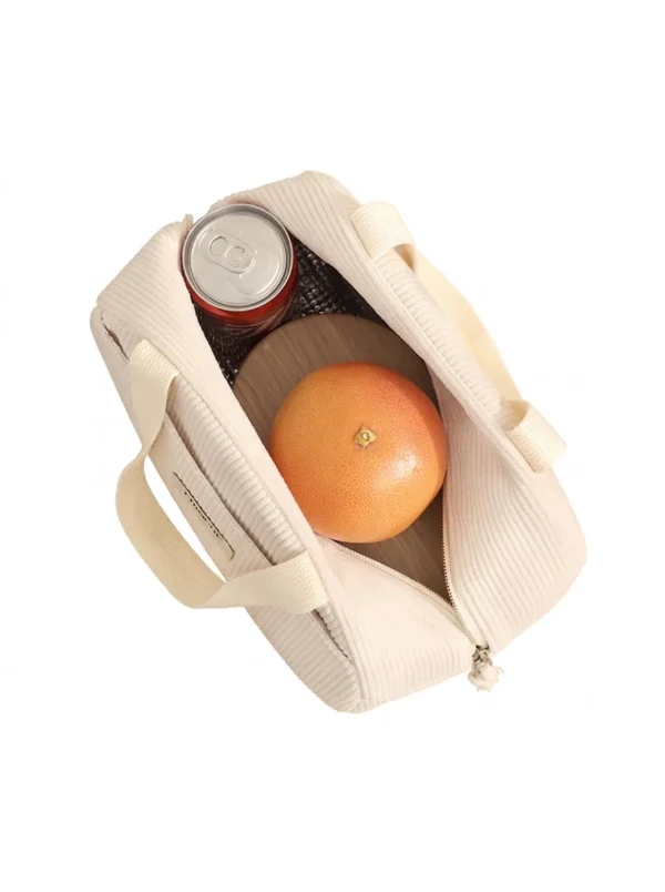 A005-2 Wholesale Premium Corduroy Insulated Lunch Bag | Thermal Dome-Shaped Food Tote (OEM/ODM)