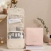 Wholesale Premium Skin-Feel Hanging Toiletry Case | 4-Zone Wet-Dry Separated Travel Cosmetic Organizer with Built-In Hook (OEM/ODM)