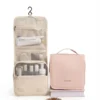 Wholesale Premium Skin-Feel Hanging Toiletry Case | 4-Zone Wet-Dry Separated Travel Cosmetic Organizer with Built-In Hook (OEM/ODM)