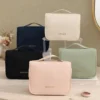 Wholesale Premium Skin-Feel Hanging Toiletry Case | 4-Zone Wet-Dry Separated Travel Cosmetic Organizer with Built-In Hook (OEM/ODM)