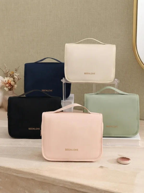 Wholesale Premium Skin-Feel Hanging Toiletry Case | 4-Zone Wet-Dry Separated Travel Cosmetic Organizer with Built-In Hook (OEM/ODM)