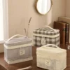 Wholesale Double-Layer Teslin Mesh Cosmetic Bag | Bulk Frosted TPU Travel Makeup Pouch with Adjustable Dividers (OEM/ODM)