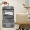 Wholesale Sustainable RPET Hanging Toiletry Bag | Bulk Eco-Friendly Travel Cosmetic Organizer with Built-In Swivel Hook (OEM/ODM)