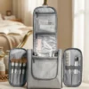 Wholesale Sustainable RPET Hanging Toiletry Bag | Bulk Eco-Friendly Travel Cosmetic Organizer with Dual Side-Wing Compartments (OEM/ODM)