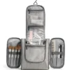 Wholesale Sustainable RPET Hanging Toiletry Bag | Bulk Eco-Friendly Travel Cosmetic Organizer with Dual Side-Wing Compartments (OEM/ODM)