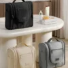 Wholesale Sustainable RPET Hanging Toiletry Bag | Bulk Eco-Friendly Travel Cosmetic Organizer with Dual Side-Wing Compartments (OEM/ODM)
