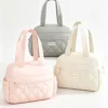 B002-2 Wholesale Quilted Insulated Lunch Tote | Large Capacity Polyester Food Bag with PEVA Lining (OEM/ODM)