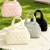 B002-3 Wholesale Quilted Insulated Lunch Tote | Large Capacity Polyester Food Bag with PEVA Lining (OEM/ODM)