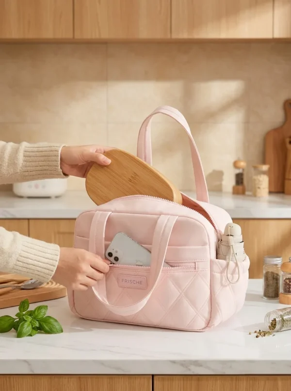 Wholesale Quilted Insulated Lunch Bag | Bulk Eco-Friendly Polyester Picnic Cooler Tote with PEVA Leakproof Lining (OEM/ODM)