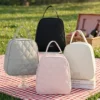 Wholesale Vertical Quilted Insulated Lunch Bag | Bulk Eco-Friendly Polyester Picnic Cooler with Leakproof PEVA Lining (OEM/ODM)