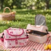 Wholesale Kids Double Decker Insulated Lunch Bag | Bulk Double Layer Children Picnic Cooler with Adjustable Shoulder Strap & Utensil Pocket (OEM/ODM)