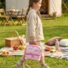 Wholesale Kids Double Decker Insulated Lunch Bag | Bulk Double Layer Children Picnic Cooler with Adjustable Shoulder Strap & Utensil Pocket (OEM/ODM)