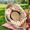 Wholesale Retro Corduroy Insulated Lunch Bag | Bulk Thermal Aluminum Foil Picnic Cooler Tote with Double Side Pockets (OEM/ODM)