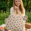 Wholesale Retro Corduroy Insulated Lunch Bag | Bulk Thermal Aluminum Foil Picnic Cooler Tote with Double Side Pockets (OEM/ODM)