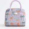 B013-2 Wholesale Printed Bow Polyester Cooler Bag | Bulk Insulated Thermal Lunch Tote with Rivet-Reinforced Double Handles & Metal Zipper for Commuters & Picnic (OEM/ODM)