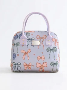 bulk printed bow lunch tote
