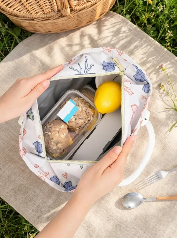 Wholesale Multi-Pocket Polyester Lunch Tote | Bulk Insulated Thermal Cooler Bag with Rivet-Reinforced Handles & Dual Front Pockets for Commuters & Retailers (OEM/ODM)