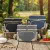 B015-1 Wholesale Men's Double Decker Insulated Lunch Bag | Bulk Heavy-Duty Polyester Picnic Cooler Tote with Adjustable Shoulder Strap & Mesh Side Pockets (OEM/ODM)