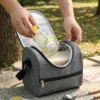 Wholesale Compact Polyester Insulated Lunch Bag | Bulk Commuter Thermal Cooler Tote with U-Zip Top Opening & Horizontal Front Zipper Pocket (OEM/ODM)