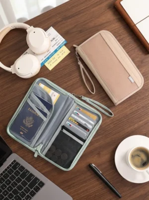Custom Wholesale Multi-Pocket RFID Blocking Travel Passport Holder & Document Organizer(OEM/ODM)