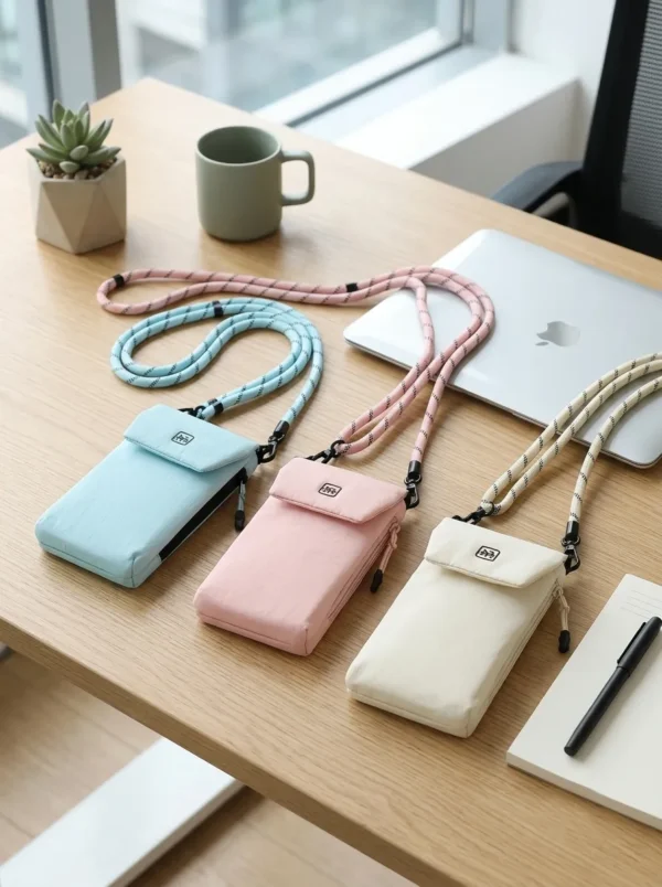 Custom Wholesale Multi-Pocket Nylon Crossbody Phone Bag & Travel Neck Passport Pouch(OEM / ODM)