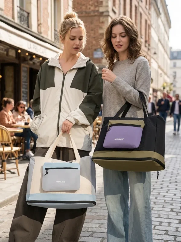 C013-1 Custom Wholesale Foldable Large Capacity Polyester Travel Tote Bag (OEM / ODM)