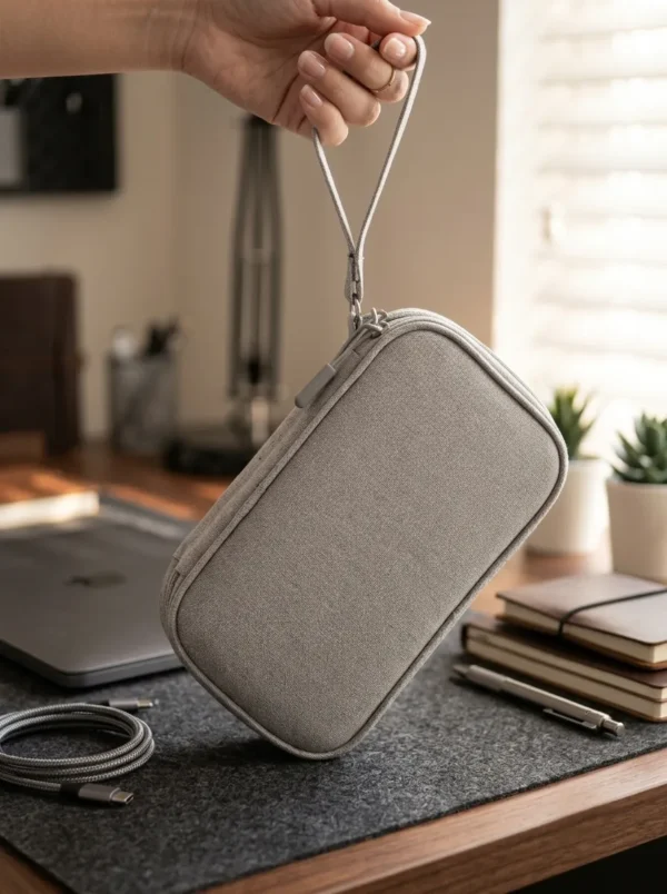 C014-1 Custom Wholesale Double Layer Waterproof Electronics Cable Organizer Bag (OEM / ODM)