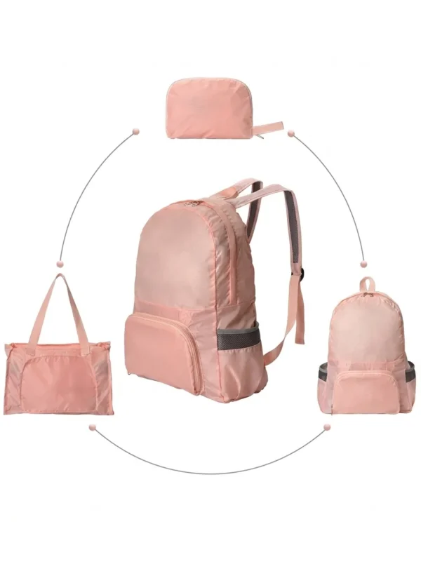 C021-3 Custom Wholesale 2-in-1 Foldable Convertible Polyester Backpack Tote Bag (OEM / ODM)