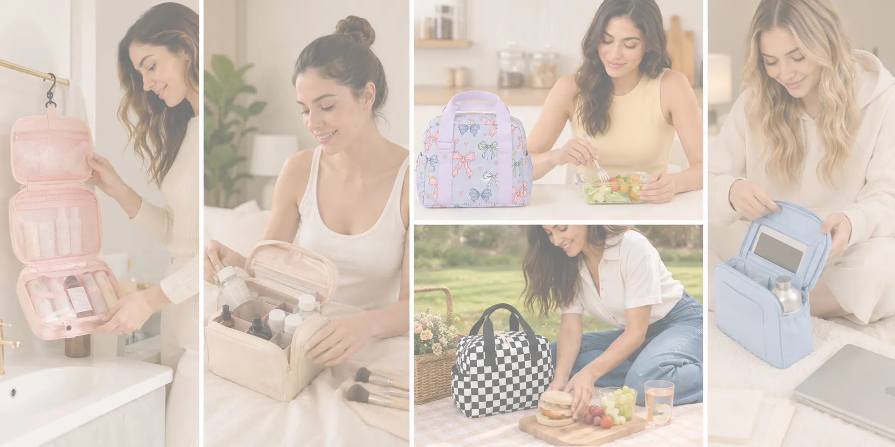 Wholesale Multi-Pocket Polyester Lunch Bag | Patterned Insulated Food Tote with Side Pockets (OEM/ODM)