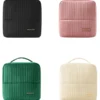 Custom Quilted Dutch Velvet Cosmetic Bag | Large Multi-Compartment Toiletry Organizer for DTC Brands & Beauty Retailers (OEM/ODM)