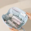 Wholesale Custom Heart Quilted Nylon Cosmetic Toiletry Bag with Butterfly Embroidery (OEM / ODM)