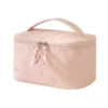 Wholesale Custom Heart Quilted Nylon Cosmetic Bag | Travel Makeup Organizer Bag & Toiletry Case with Brush Slots (OEM / ODM)