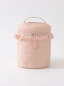 Custom Ruffle Cosmetic Bag Wholesale Cylinder Makeup Bag Manufacturer