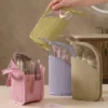 A025-2 Wholesale Custom Standing Makeup Brush Bag | Vertical Polyester Cosmetic Pouch & Travel Organizer with Clear Window (OEM / ODM)