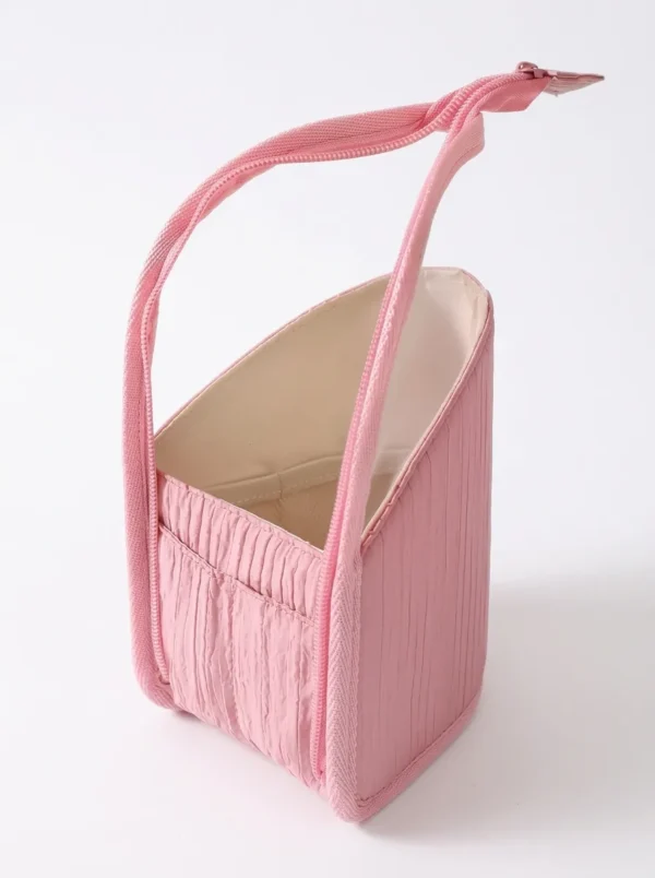 A025-3 Wholesale Custom Standing Makeup Brush Bag | Vertical Polyester Cosmetic Pouch & Travel Organizer with Clear Window (OEM / ODM)