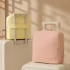 A026-1 Wholesale Custom Standing Cosmetic Travel Case | Large Capacity Polyester Makeup Organizer Bag with Mirror & Brush Slots (OEM / ODM)