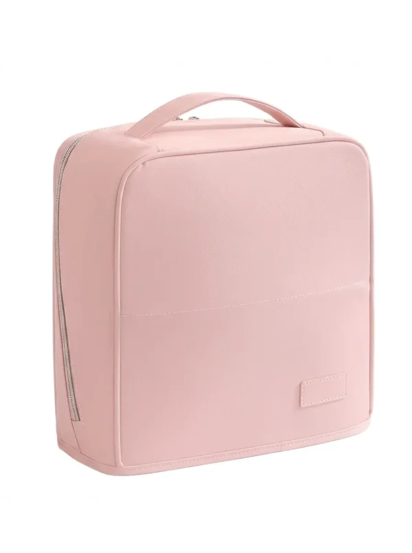 A026-3 Wholesale Custom Standing Cosmetic Travel Case | Large Capacity Polyester Makeup Organizer Bag with Mirror & Brush Slots (OEM / ODM)