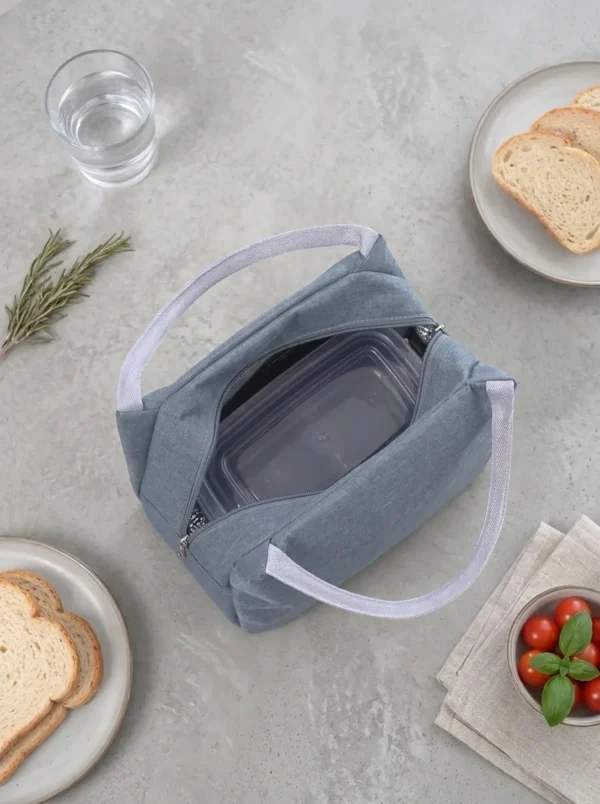 B022-1 Wholesale Custom Cationic Insulated Lunch Bag | Bulk 300D Thermal Bento Tote with Aluminum Foil Lining & Dual Handles (OEM / ODM)