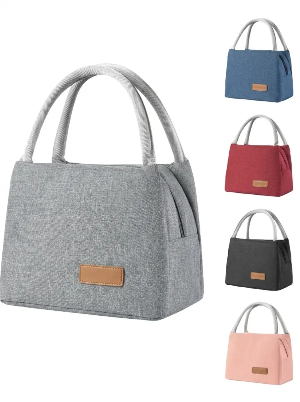 B022-3 Wholesale Custom Cationic Insulated Lunch Bag | Bulk 300D Thermal Bento Tote with Aluminum Foil Lining & Dual Handles (OEM / ODM)