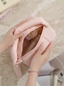 Custom Puffy Cosmetic Bag Wholesale Quilted Makeup Bag Manufacturer