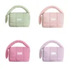 C022-3 Wholesale Custom Puffy Cosmetic Bag | Quilted Nylon Makeup Bag & Travel Toiletry Storage Pouch with Padded Handle (OEM / ODM)