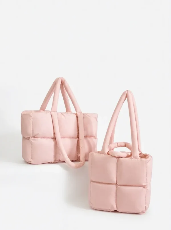 C023-2 Wholesale Custom Lightweight Nylon Puffer Tote Bag | Quilted Shoulder Bag & Shopping Tote (OEM / ODM)