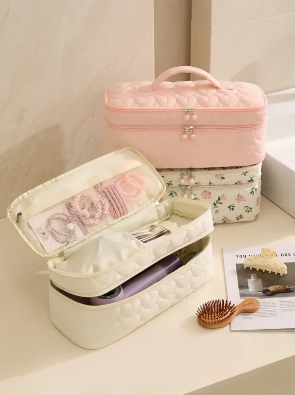 Custom Double Layer Hair Tool Organizer Bag | Polyester Styling Tool Storage Case with Accessories Compartment for Beauty Brands & Wholesale Suppliers (OEM / ODM)